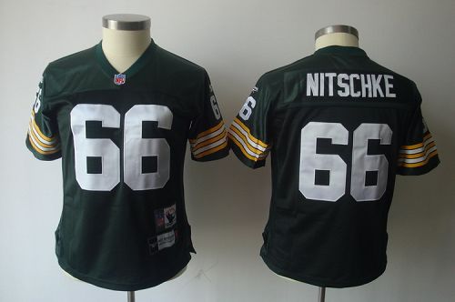 Packers #66 Ray Nitschke Green Women's Throwback Team Color Stitched NFL Jersey